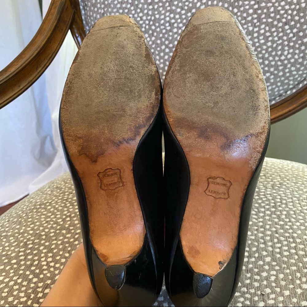 Vintage Black Leather Heel Size 8 - Picture 2 of 6